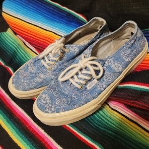 Size 6 Denim Island Floral Authentic Vans